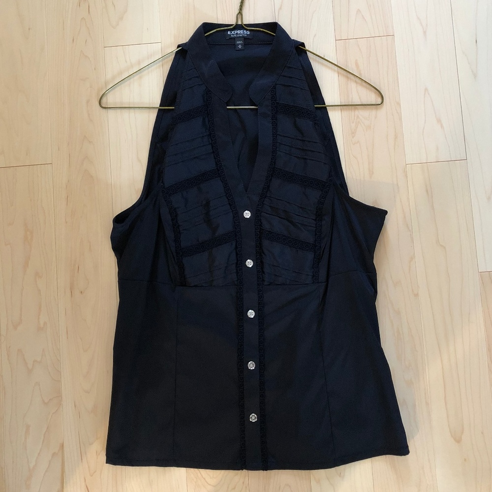 Express Sleeveless Black Blouse